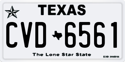 TX license plate CVD6561