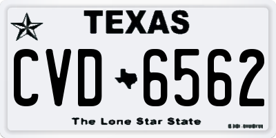 TX license plate CVD6562