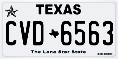 TX license plate CVD6563