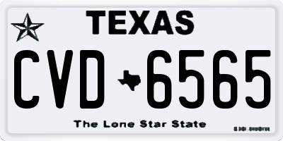 TX license plate CVD6565