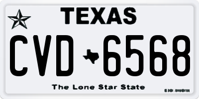 TX license plate CVD6568