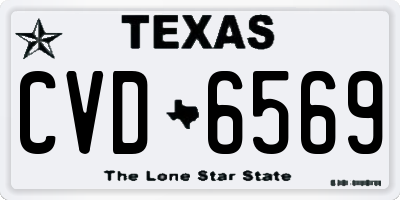 TX license plate CVD6569