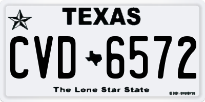 TX license plate CVD6572