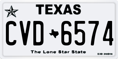 TX license plate CVD6574