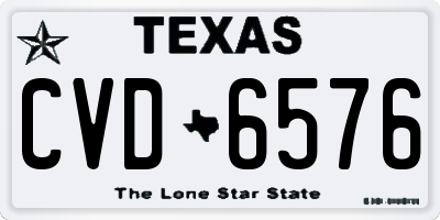 TX license plate CVD6576
