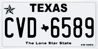 TX license plate CVD6589