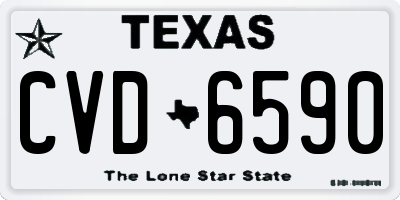 TX license plate CVD6590