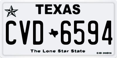 TX license plate CVD6594