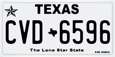 TX license plate CVD6596
