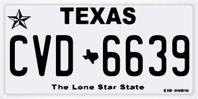 TX license plate CVD6639