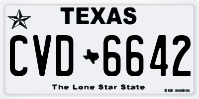 TX license plate CVD6642