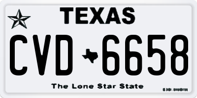 TX license plate CVD6658