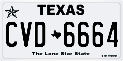 TX license plate CVD6664