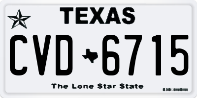 TX license plate CVD6715