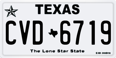 TX license plate CVD6719