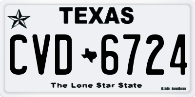 TX license plate CVD6724