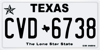 TX license plate CVD6738