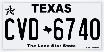 TX license plate CVD6740