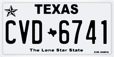 TX license plate CVD6741