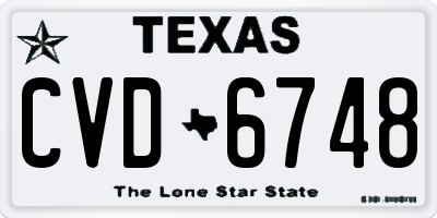 TX license plate CVD6748