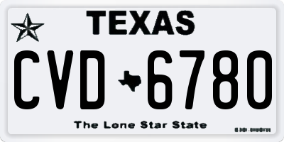 TX license plate CVD6780