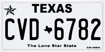 TX license plate CVD6782