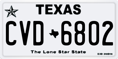 TX license plate CVD6802