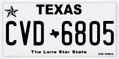 TX license plate CVD6805