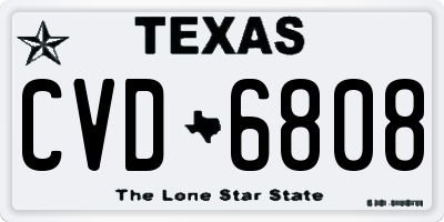 TX license plate CVD6808