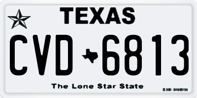 TX license plate CVD6813