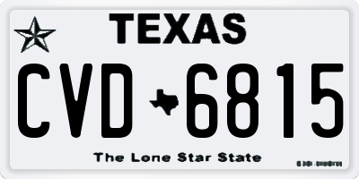 TX license plate CVD6815