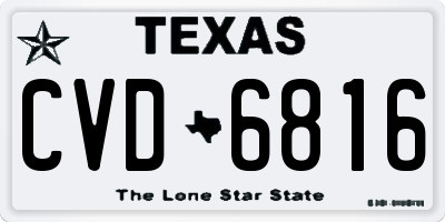 TX license plate CVD6816