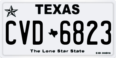 TX license plate CVD6823