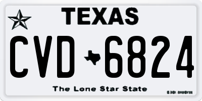 TX license plate CVD6824