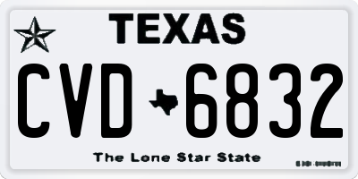 TX license plate CVD6832