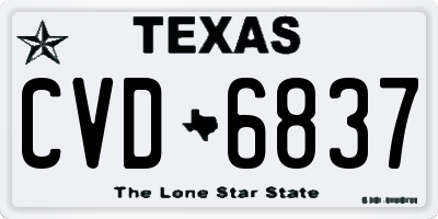 TX license plate CVD6837