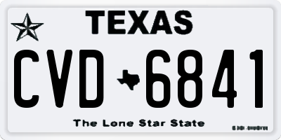 TX license plate CVD6841