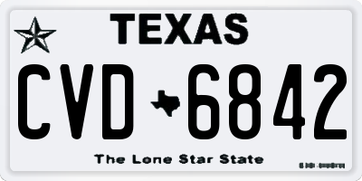 TX license plate CVD6842