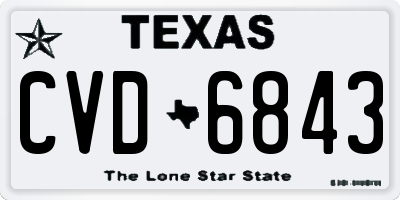 TX license plate CVD6843