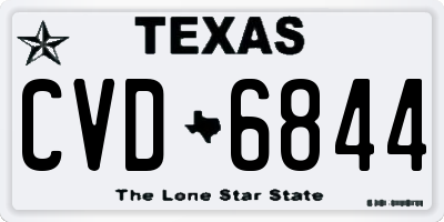 TX license plate CVD6844