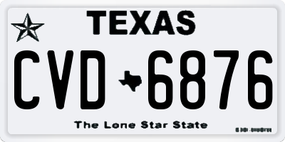 TX license plate CVD6876