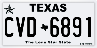 TX license plate CVD6891