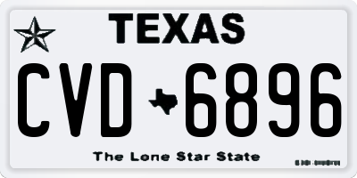 TX license plate CVD6896