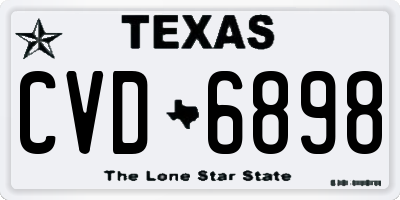 TX license plate CVD6898