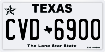 TX license plate CVD6900