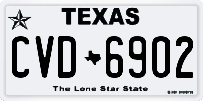 TX license plate CVD6902