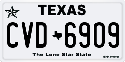 TX license plate CVD6909