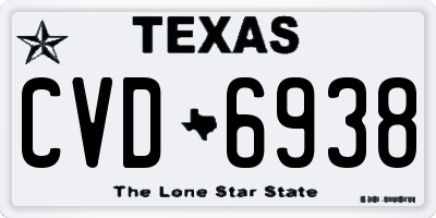 TX license plate CVD6938