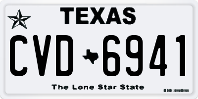 TX license plate CVD6941