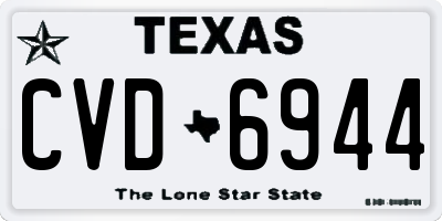 TX license plate CVD6944